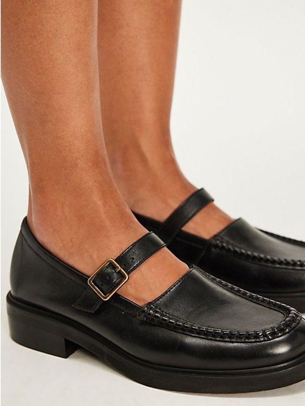 Leather Slip-On Loafers w/Buckle Strap, Seychelles, 8.5
